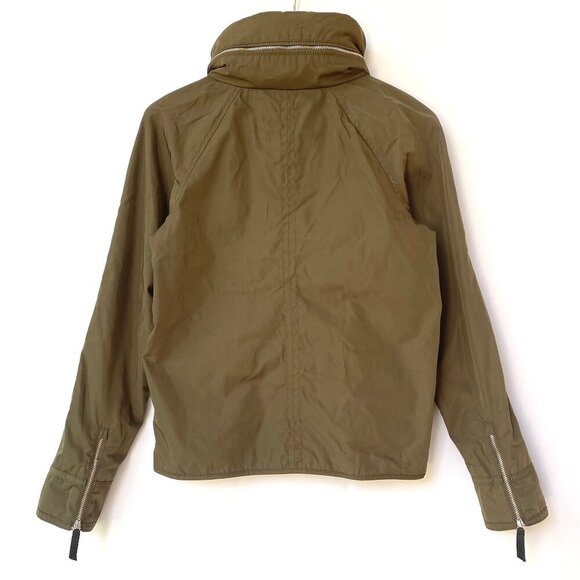 Abercrombie & Fitch Womens Jacket Size S Hood Zip Up Water Wind Resistant Olive - Picture 3 of 16
